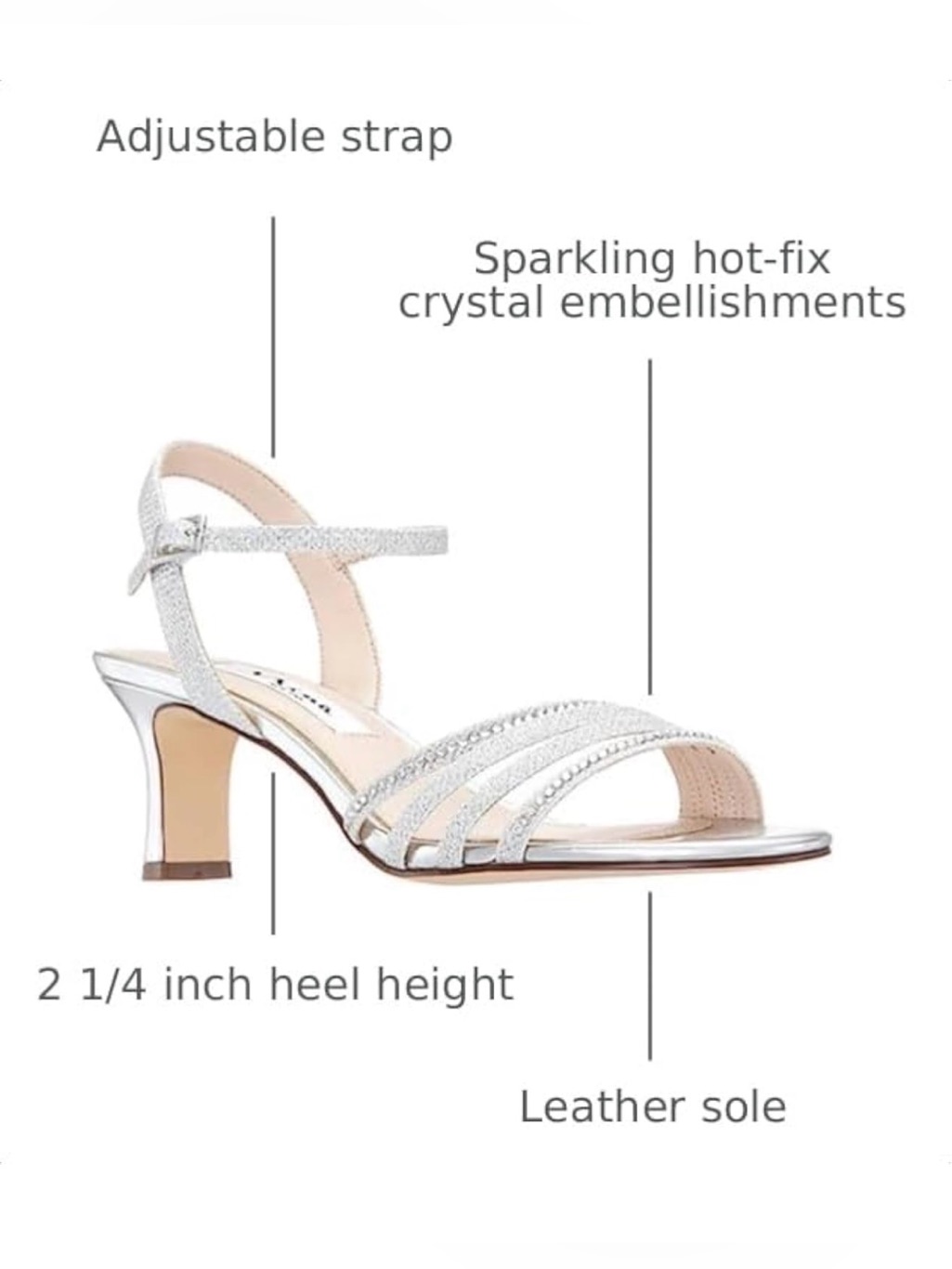 Nina Nelena - Women's Sparkling Dress Sandals With Crystal Embellishments Shoes — image 3 of 8